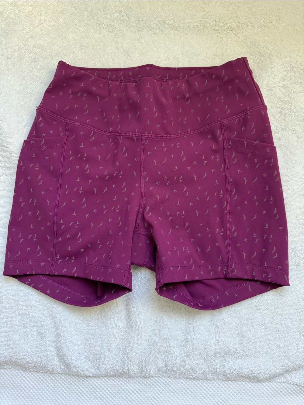 oiselle Plum Firecracker Reflective Running Shorts